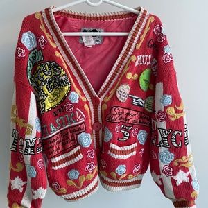 Rare Vintage Embroidered Sweater Jacket w/ patches